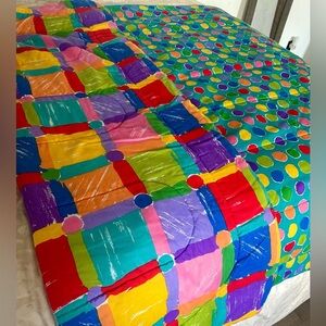 90s Retro Twin Double Sided Bedspread Comforter Made in USA by CHF Industries